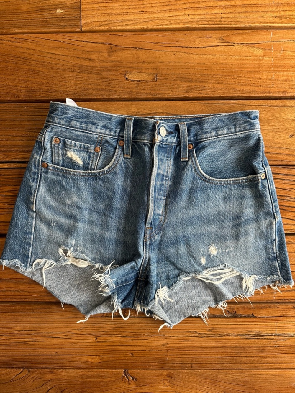 Levi’s 501 Distressed Denim Women’s Shorts - Blue